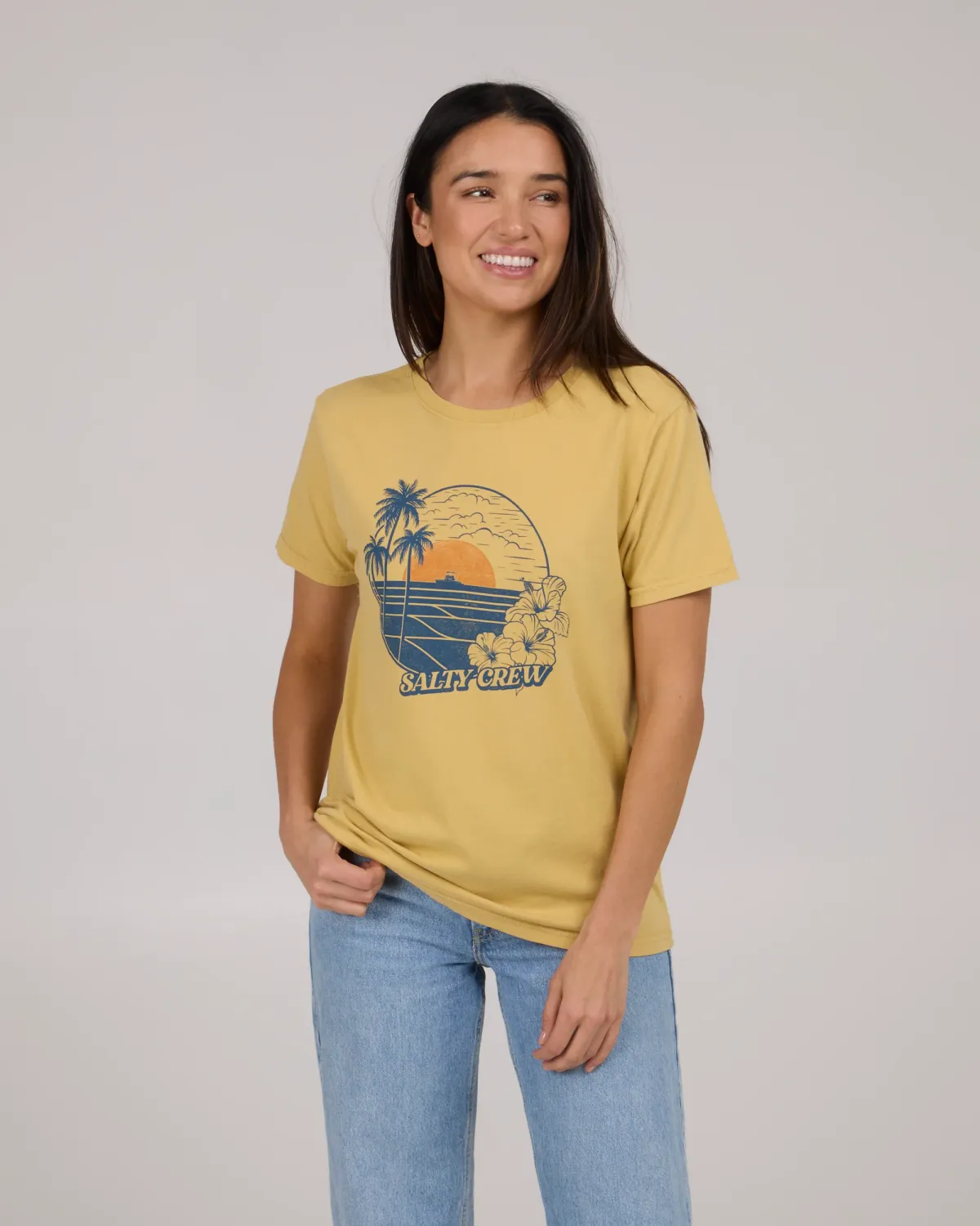 Salty Crew Women&#39;s Beach Scene BF Tee - Dusty Gold