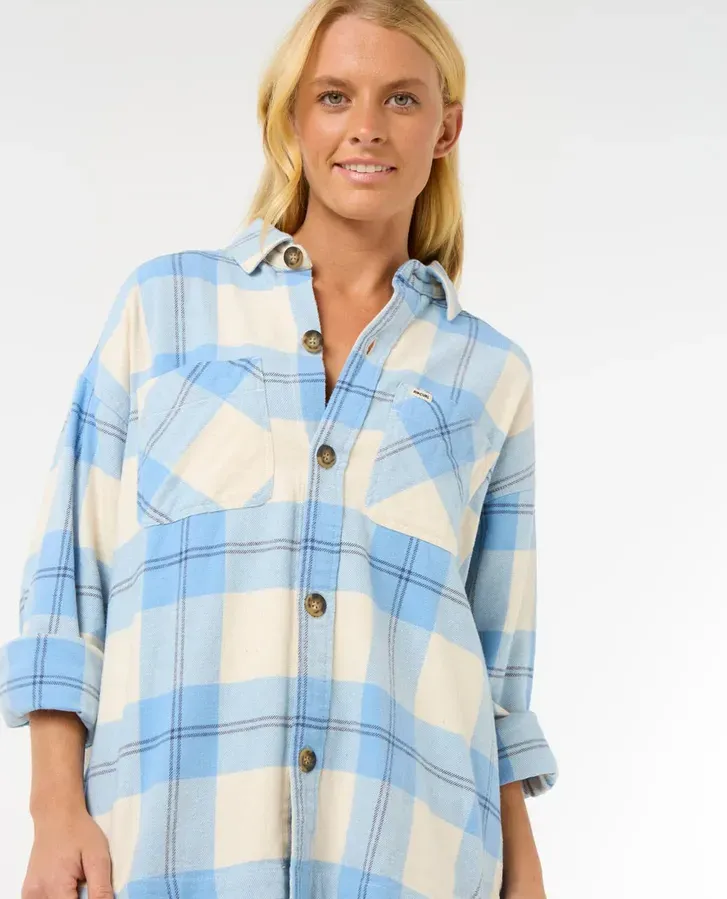 Rip Curl Women&#39;s La Isla Flannel Shirt - Blue