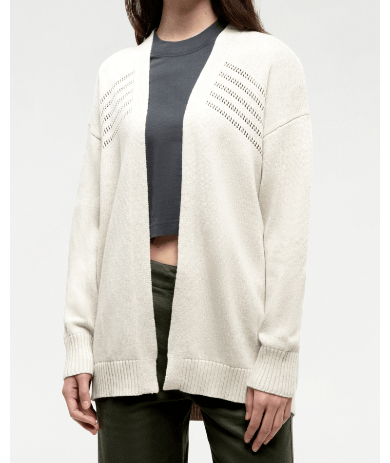 Tentree W Prairies Cardigan - Vintage White