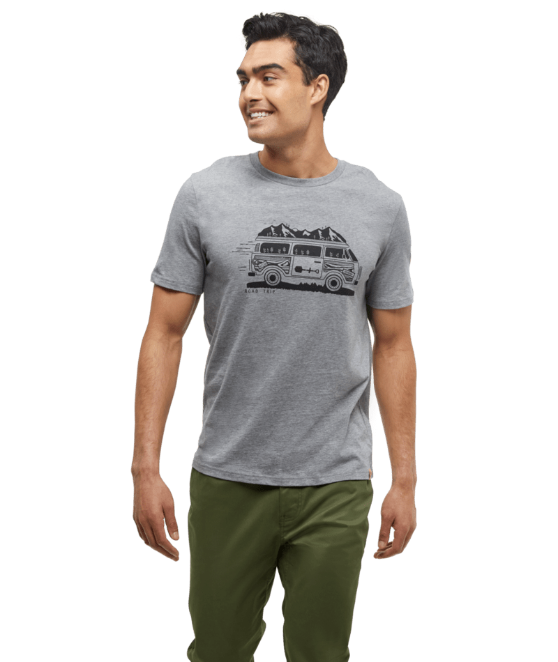 Tentree Men Road Trip Tee - Grey Heather