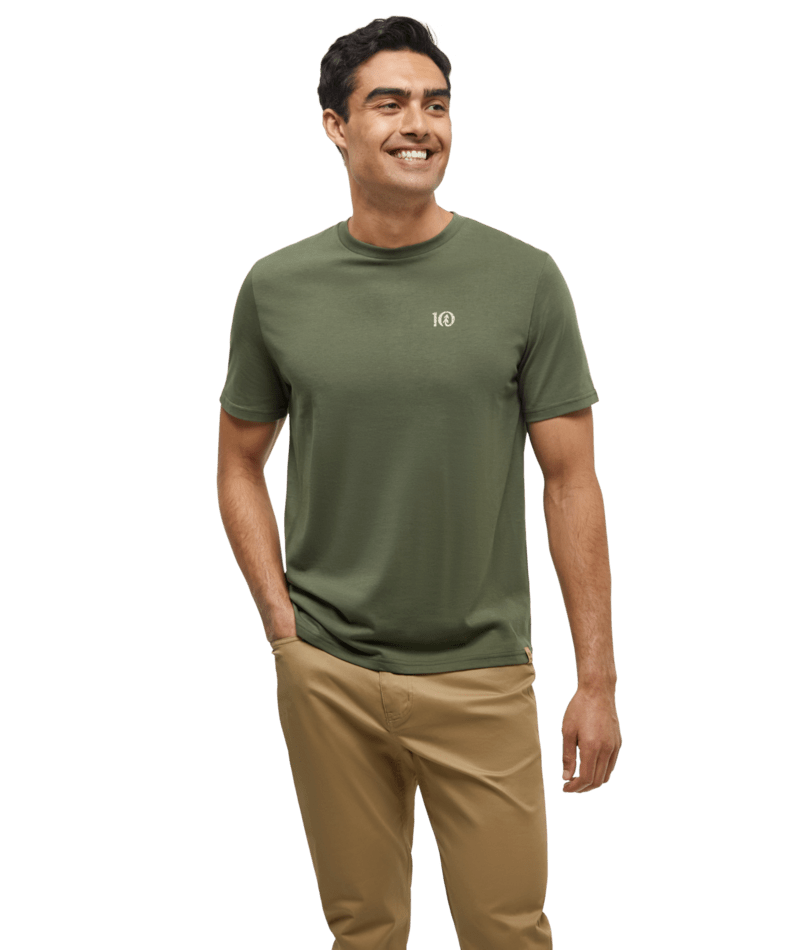 Tentree Men Woodblock Ten Tee - Olive Sunray