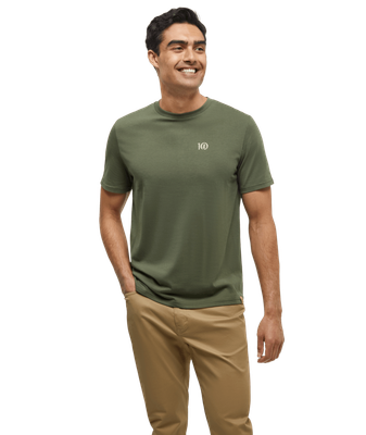 Tentree Men Woodblock Ten Tee - Olive Sunray