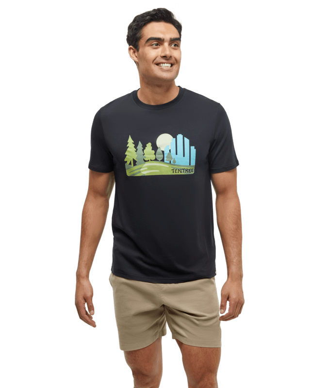 Tentree Men Urban Skyline Tee - Black Gulf Stream