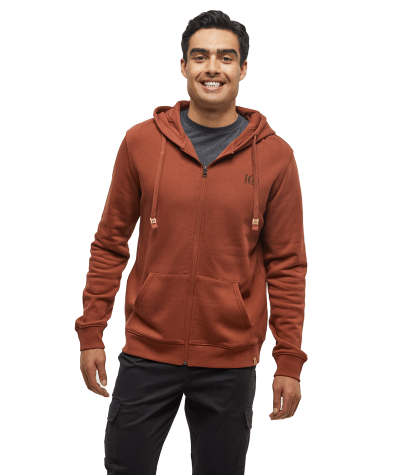 Tentree M Woodblock Zip Hoodie- Sequoia