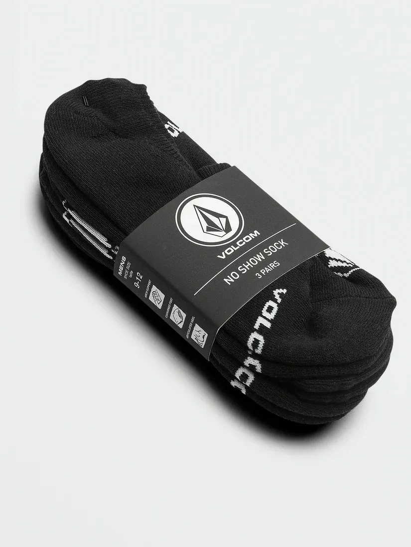 Volcom Mens Stones NSHW Sock 3pk - BLK