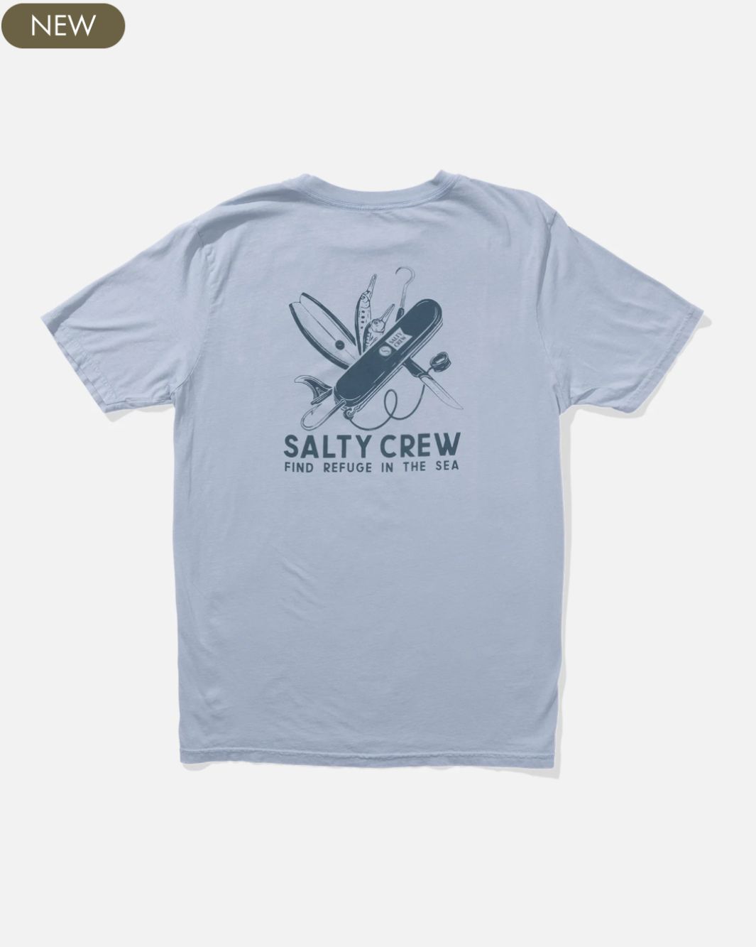 Salty Crew Men Pocket Knife SS Tee - Blue Fog