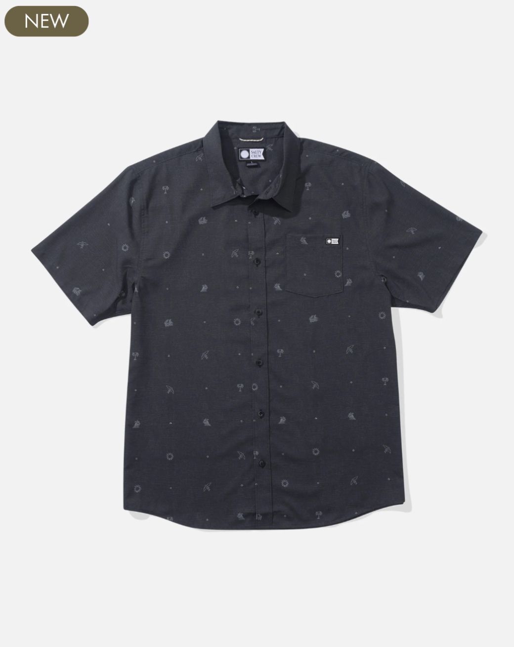 Salty Crew Men Micro Vibes SS Tech Woven - Coal