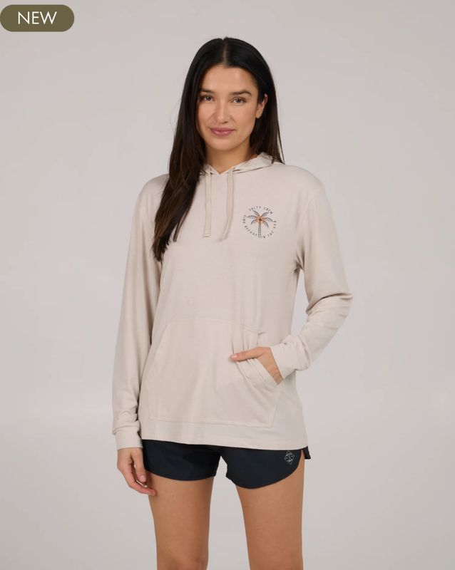 Salty Crew Women Queen Palm Tech Hoody - Oatmeal