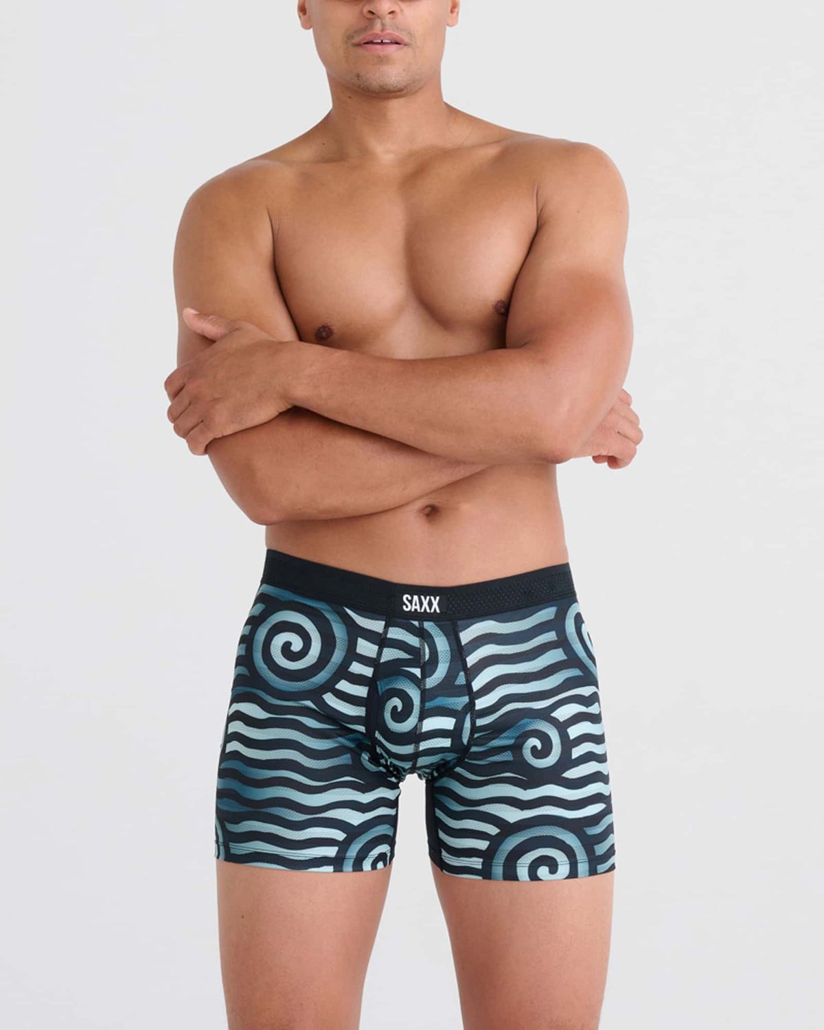 SAXX Droptemp Cool Mesh Boxer - Rip Tide Stripe