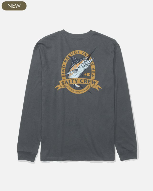 Salty Crew Men Bill Club LS Tee - Charcoal