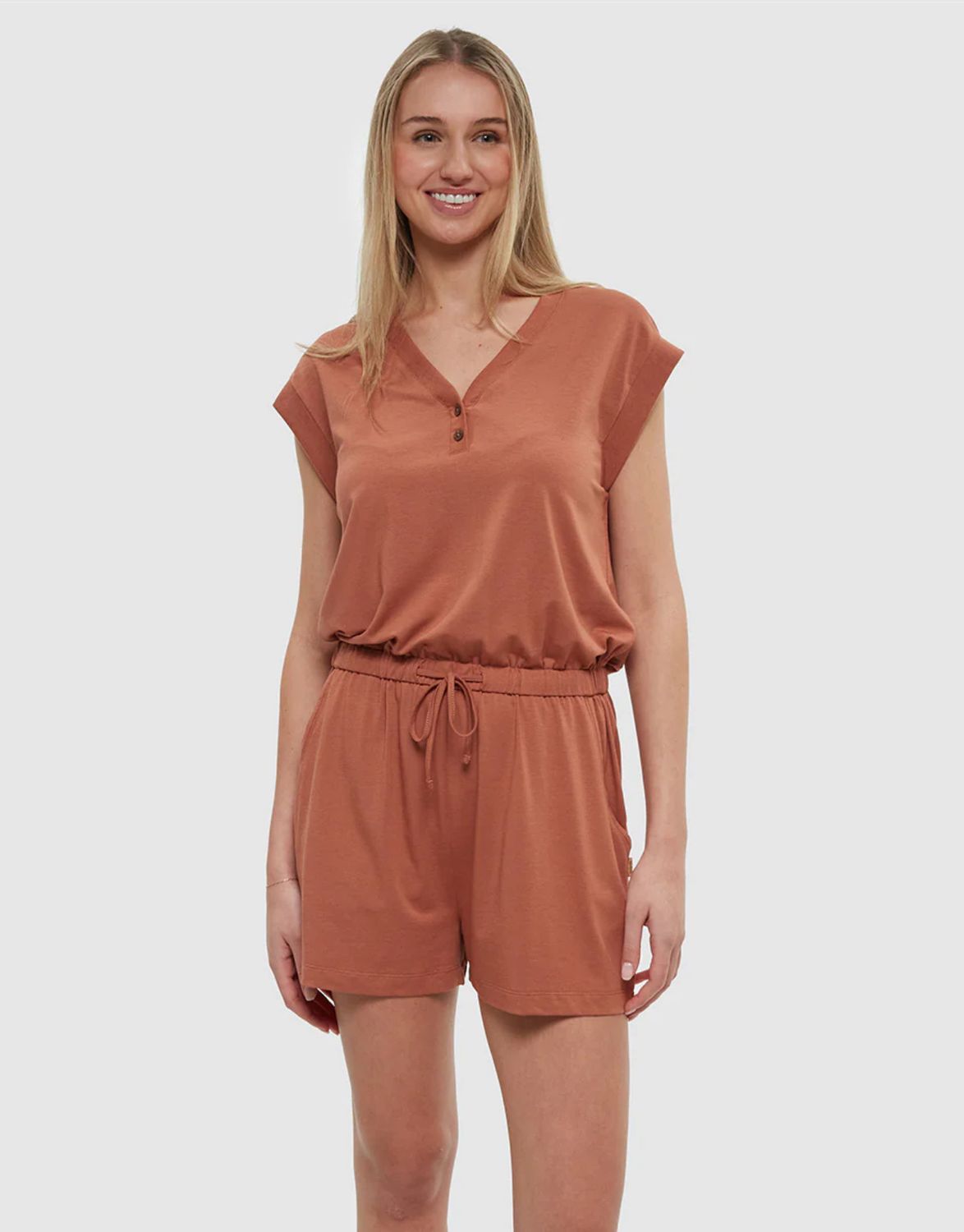 Tentree Women Thetis Romper - Clay Tile