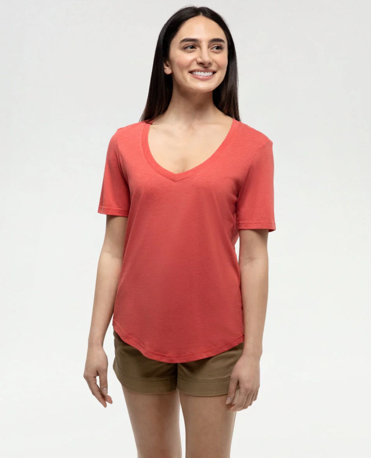 Tentree Women Brackley Tee - Deep Coral