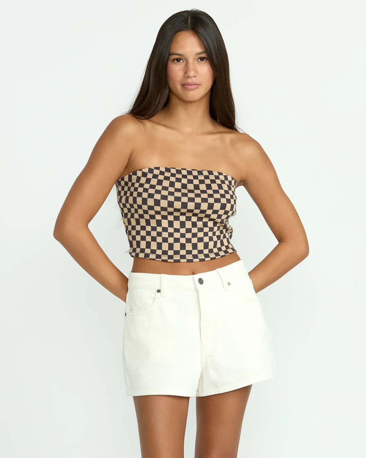 Volcom Womens Strait Up Short - Star Wht