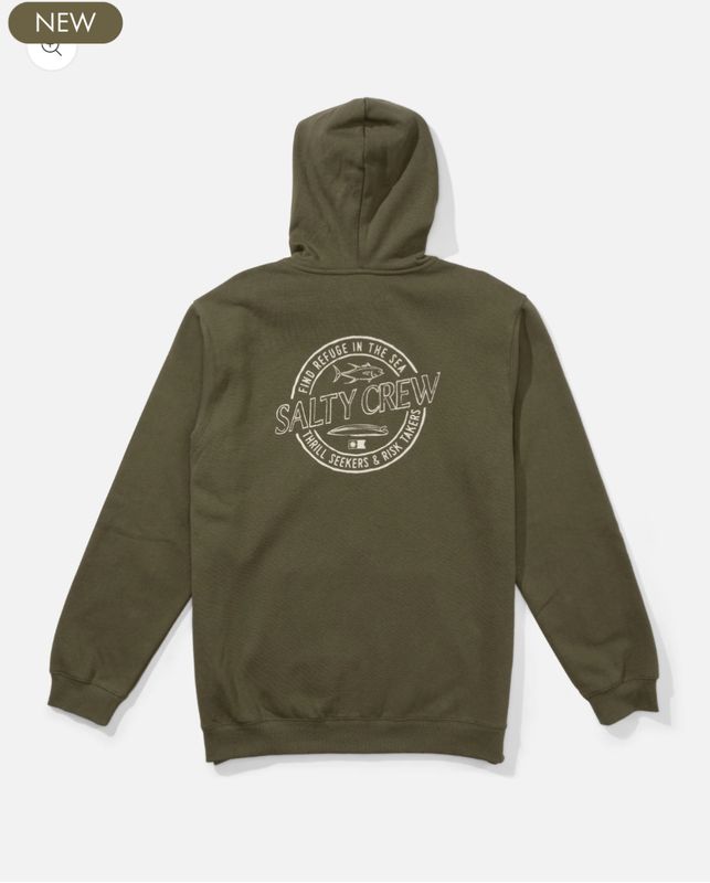 Salty Crew Men Skewed Zip Fleece - Dusty Olive