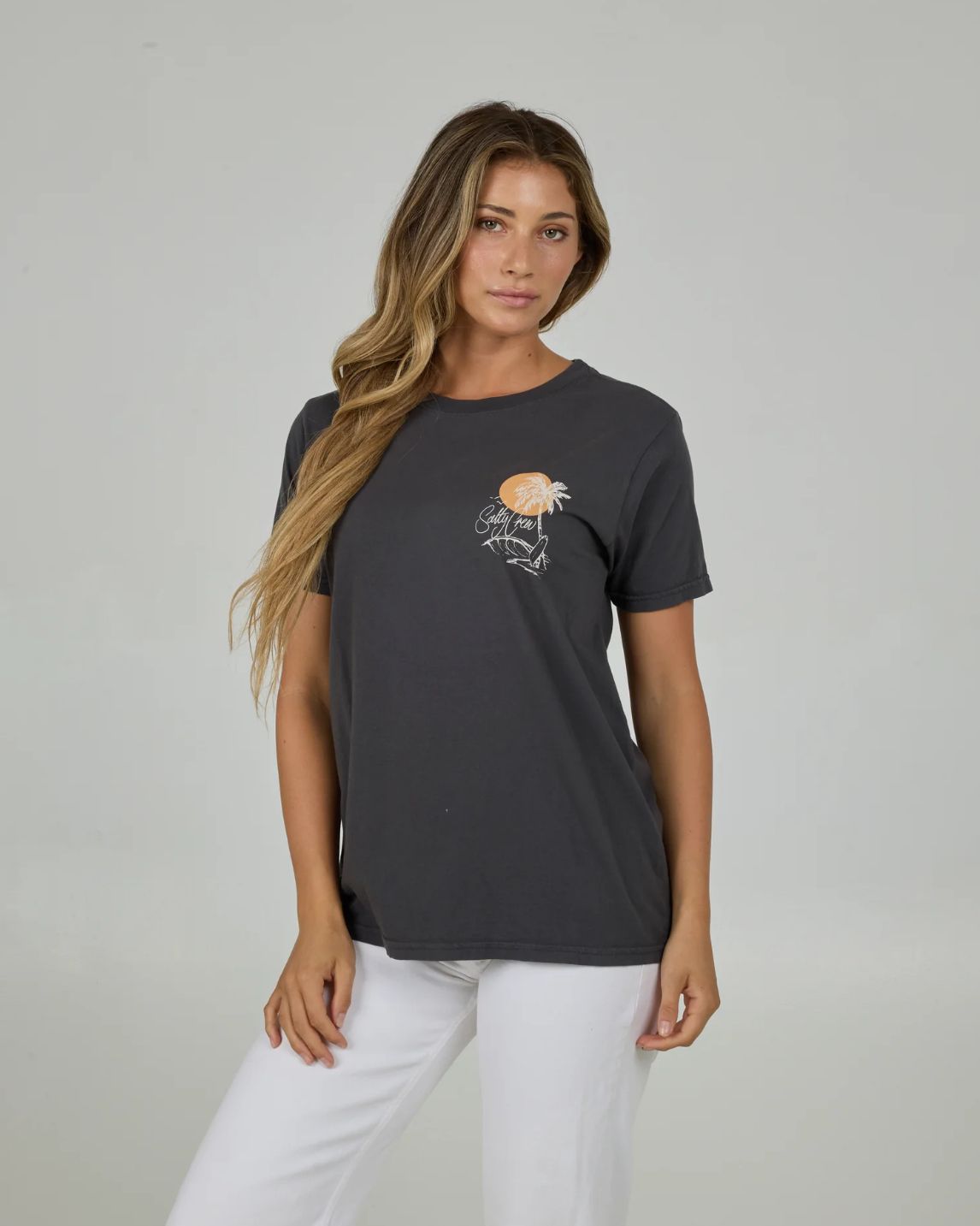 Salty Crew W Shape Shack BF Tee - Char