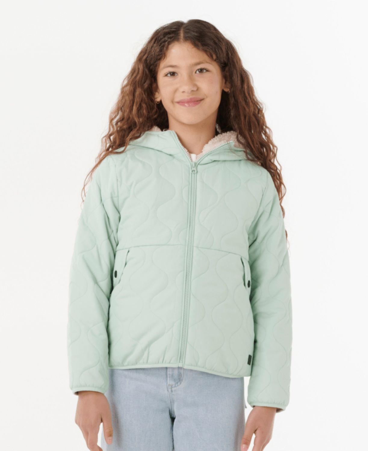 Rip Curl Girls Anoeta Quilted Jacket - Light Moss