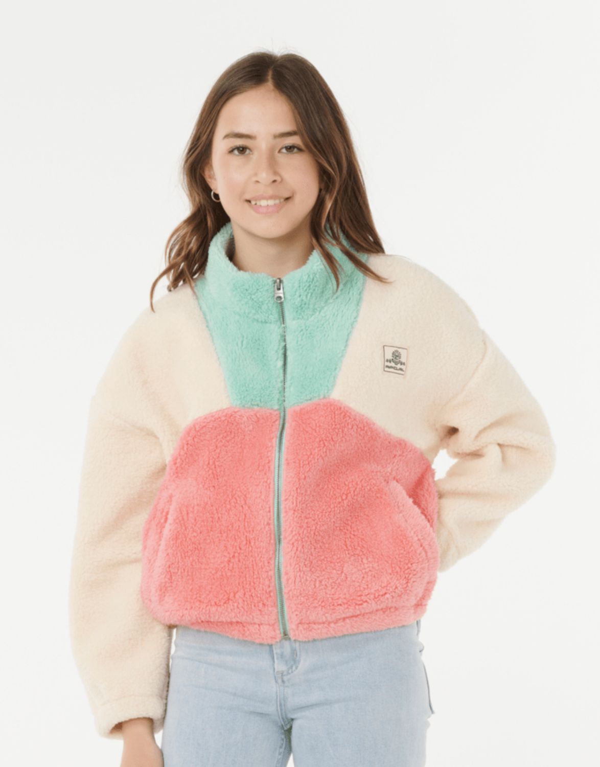 Rip Curl Girls Block Party Polar Fleece - Pink