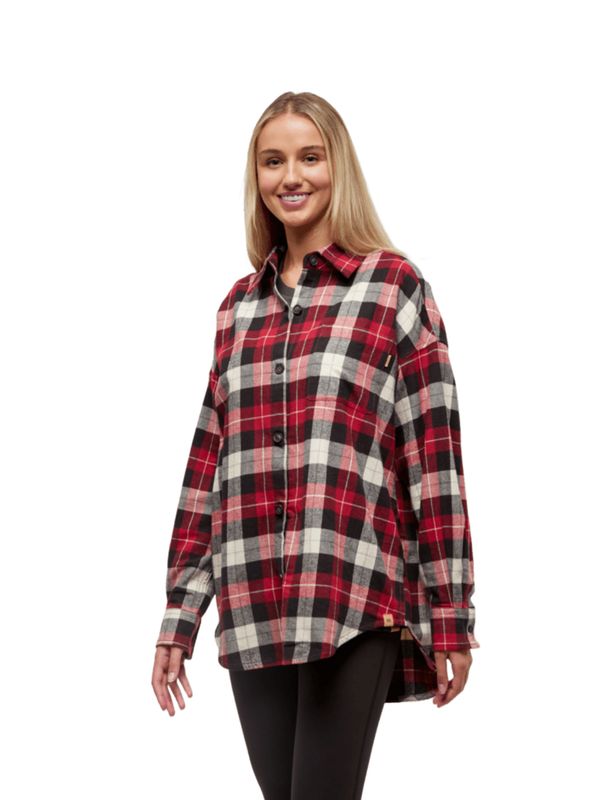Tentree Women Fernwood Flannel Shirt - Crimson