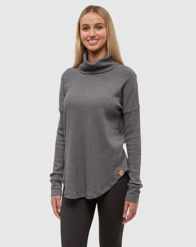 Tentree W Highwood Turtleneck Sweater - Dk Grey