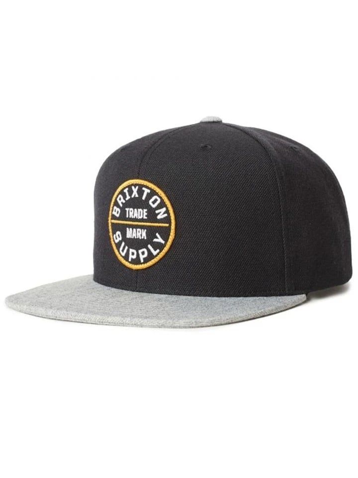 Brixton Oath III Snapback Hat, Color: Black/Heath Grey