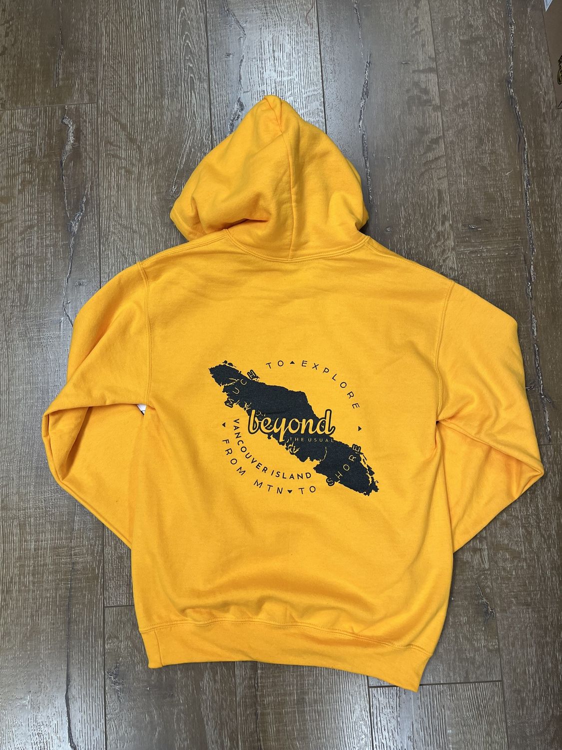 BTU Adult Unisex VanIsle Map Hoodie - Gold