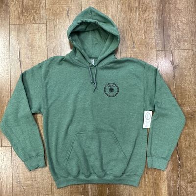 BTU Adult Unisex VanIsle Map Hoodie - Heather Dk Green