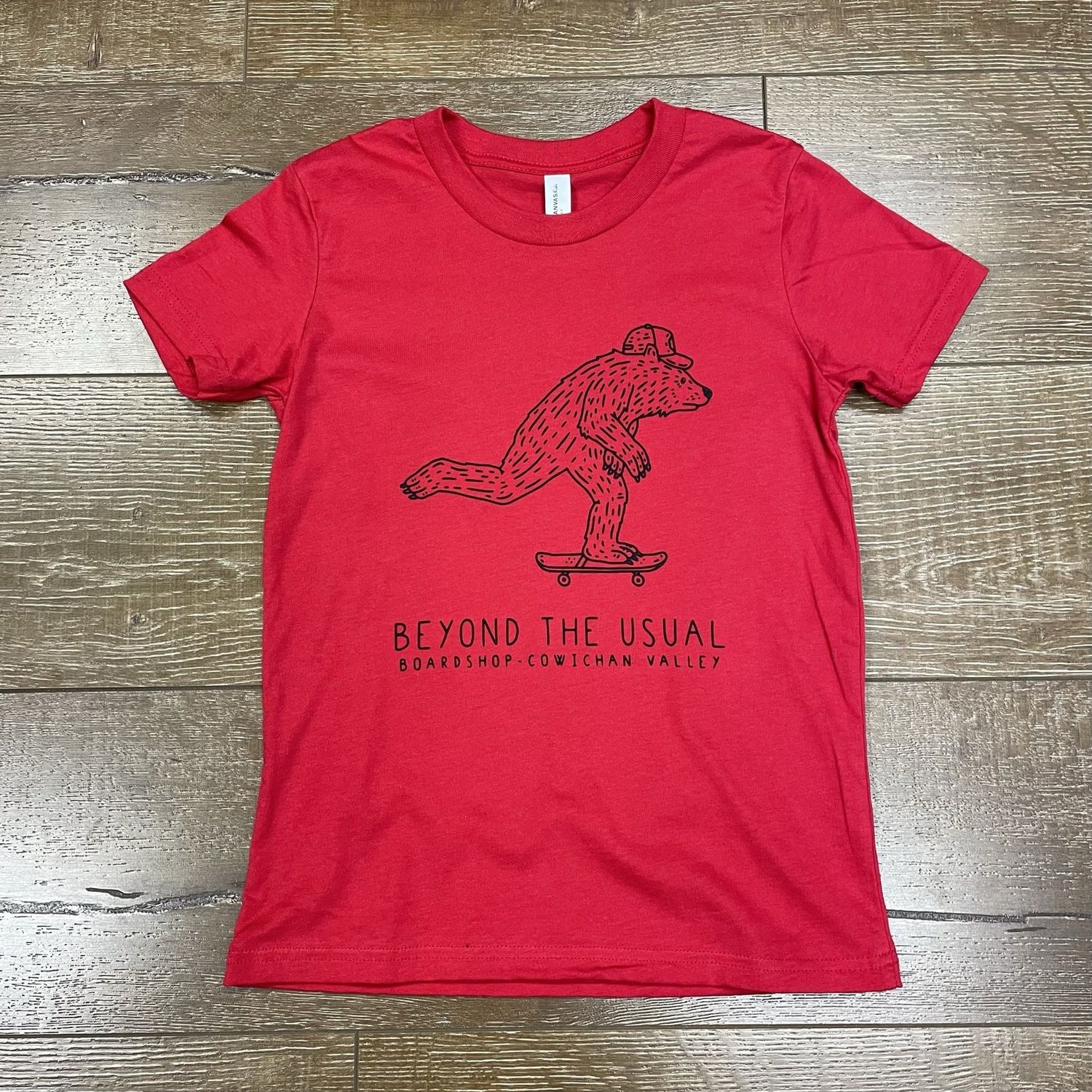 BTU Youth  Skate Bear Tee Red
