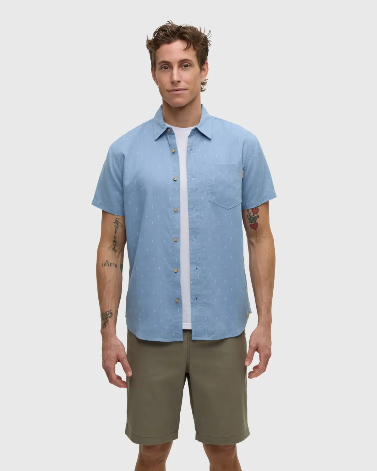 Tentree Men's Small Tree Mancos SS-Lakeside Blue