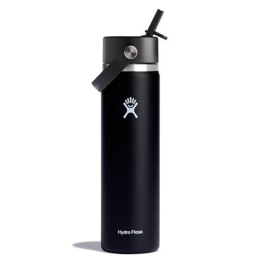 Hydro Flask 24 oz Wide Flex Straw Cap Bottle, Color: Black