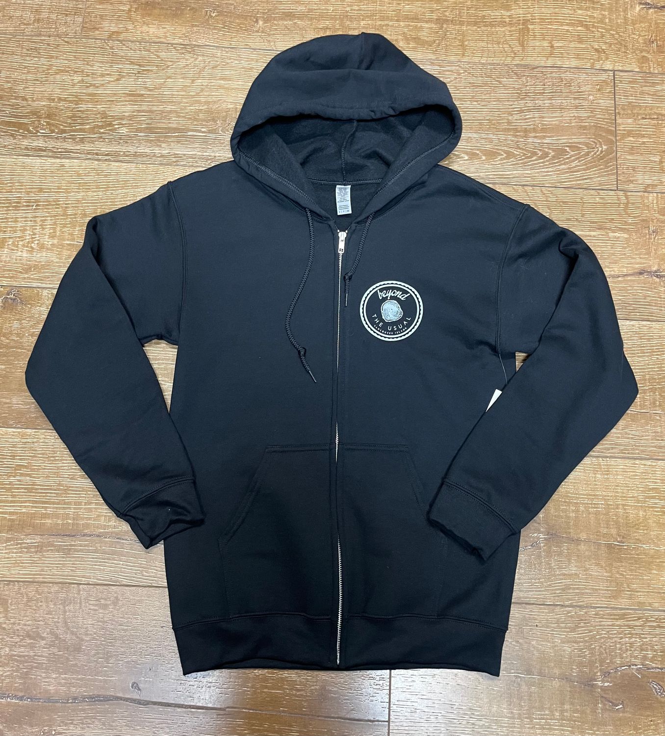 BTU Adult Unisex VanIsle Map Zip Hoodie - Black