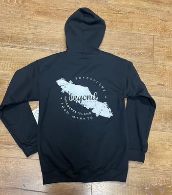 BTU Adult Unisex VanIsle Map Zip Hoodie - Black