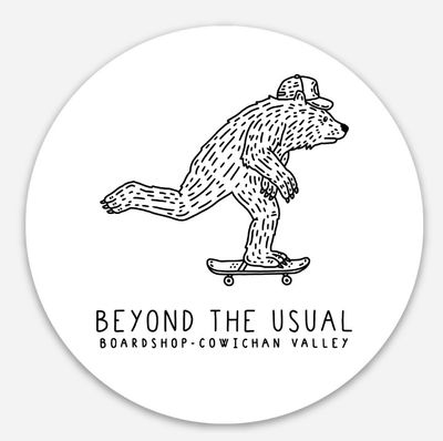 BTU Skate Bear round Sticker 1.5"