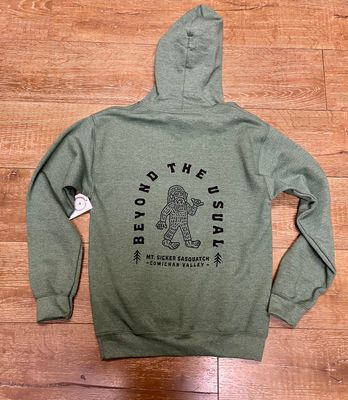 BTU Adult Unisex Sasquatch Hoodie - Hthr Dark Green