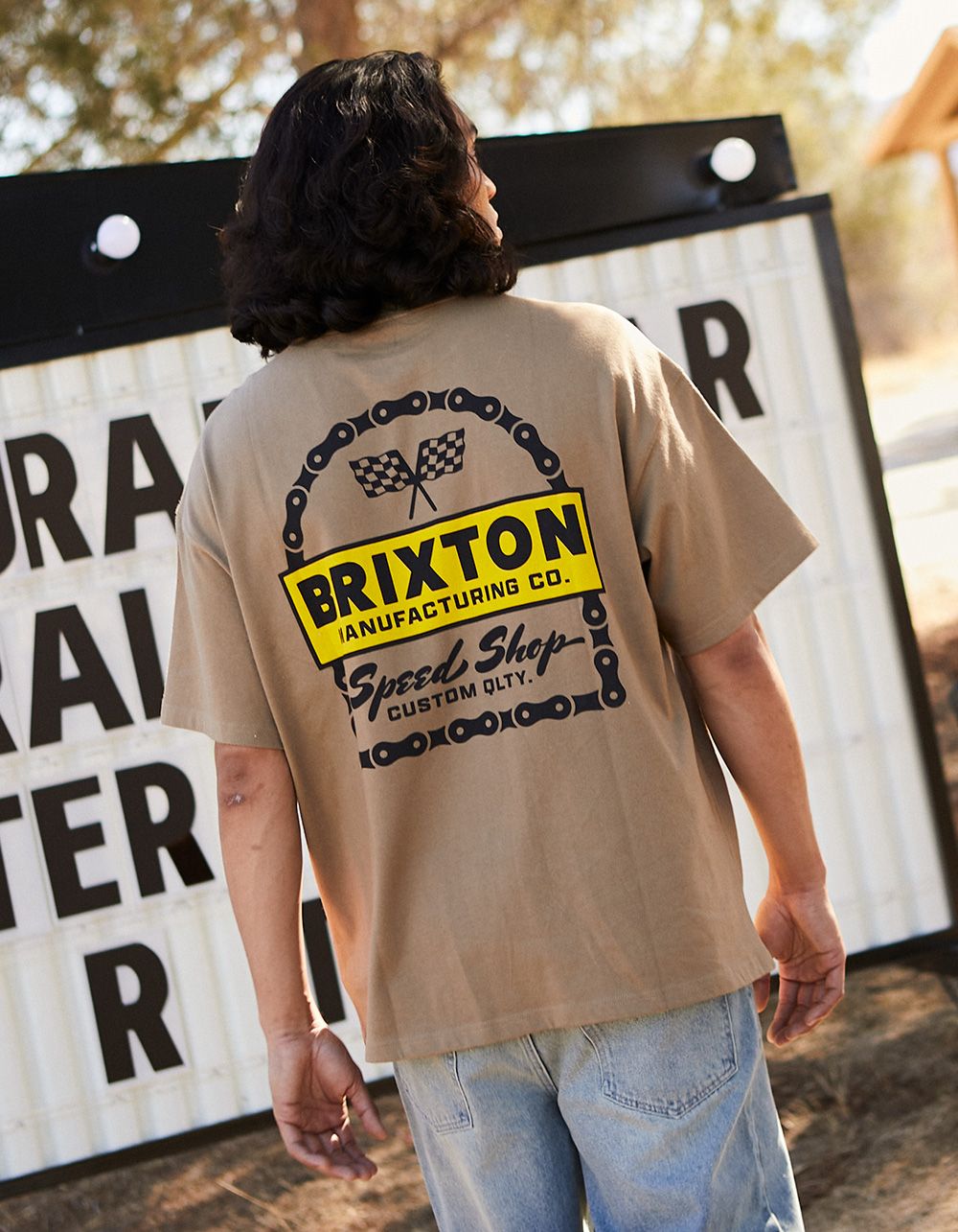 Brixton Mens Drayton HW Relaxed Tee - Cream