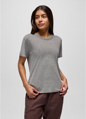 Prana Women Cozy Up SS Crew Tee - Heather Grey
