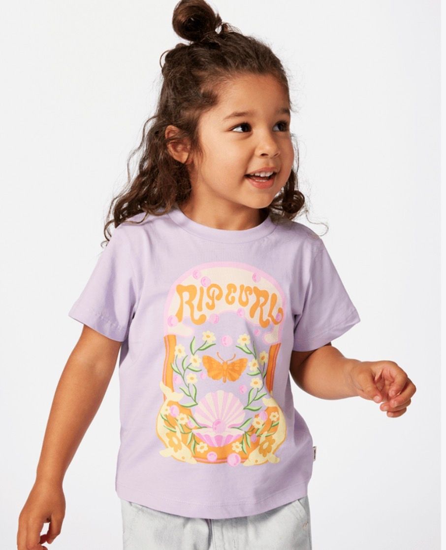 Rip Curl Girls Rainbow Tropics Art Tee - Lt Purple