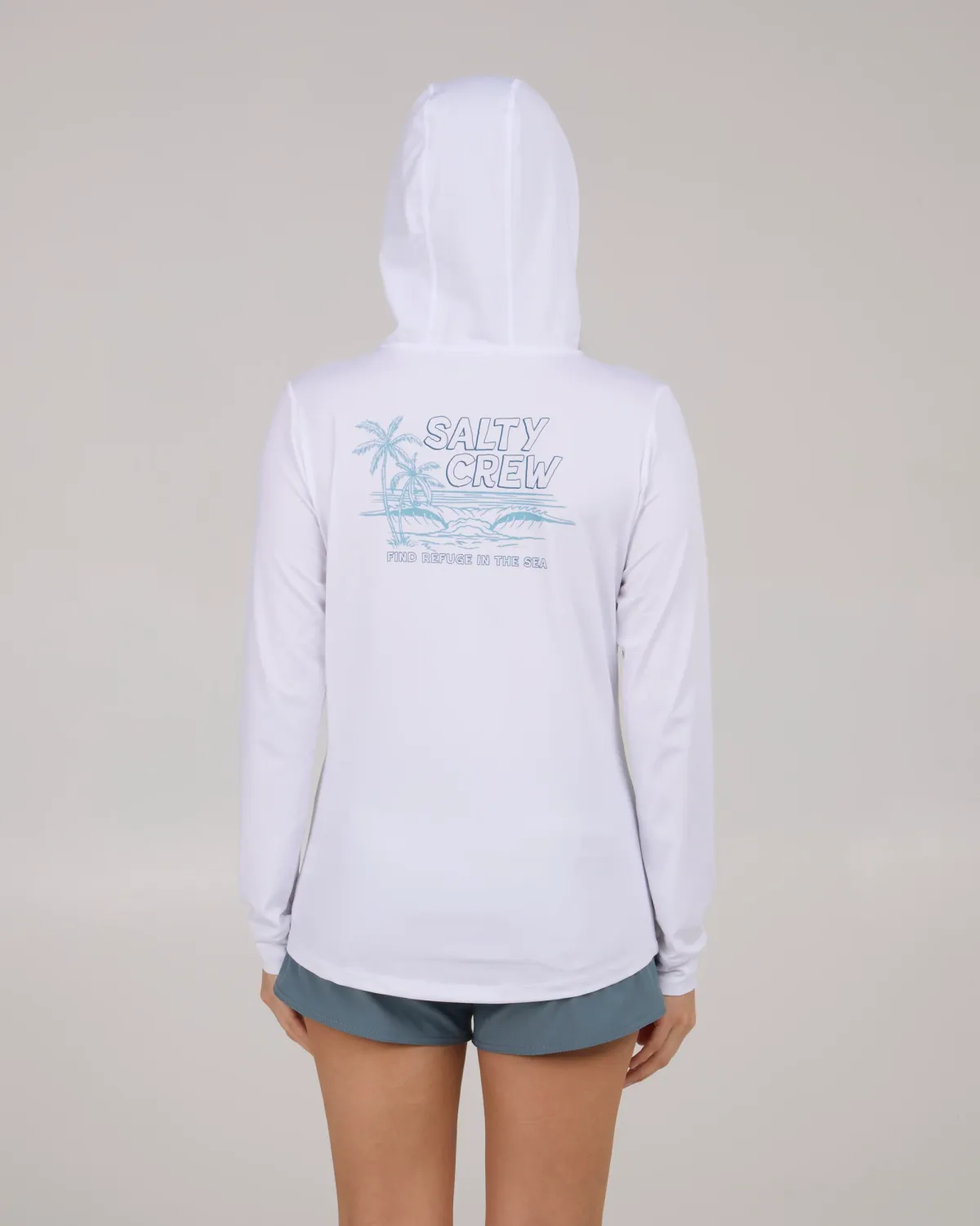 Salty Crew Women A Frame Hooded Sun Shirt - White