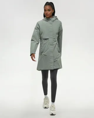 Tentree Women Nimbus Long Rain Jacket - Agave