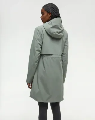 Tentree Women Nimbus Long Rain Jacket - Agave