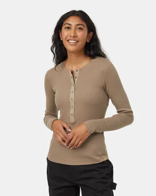 Tentree W Rib Snap Henley - Fossil