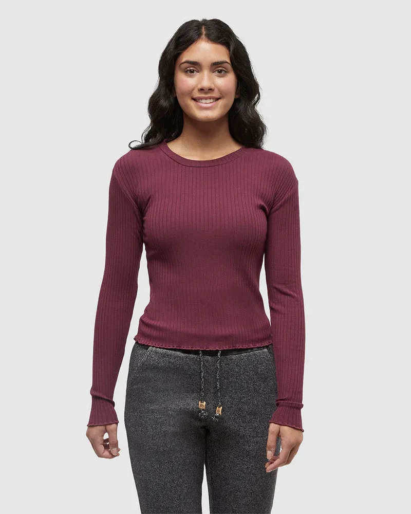 Tentree W Newell Longsleeve - Deep Burgundy