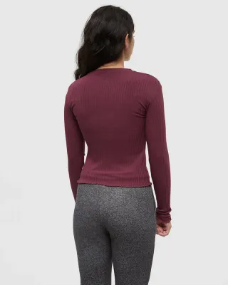 Tentree W Newell Longsleeve - Deep Burgundy