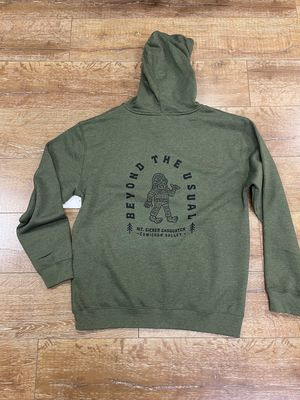 BTU Adult Unisex Sasquatch Zip Hoodie - Army Heather