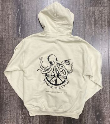 BTU Adult Unisex Octopus Hoodie - Sand