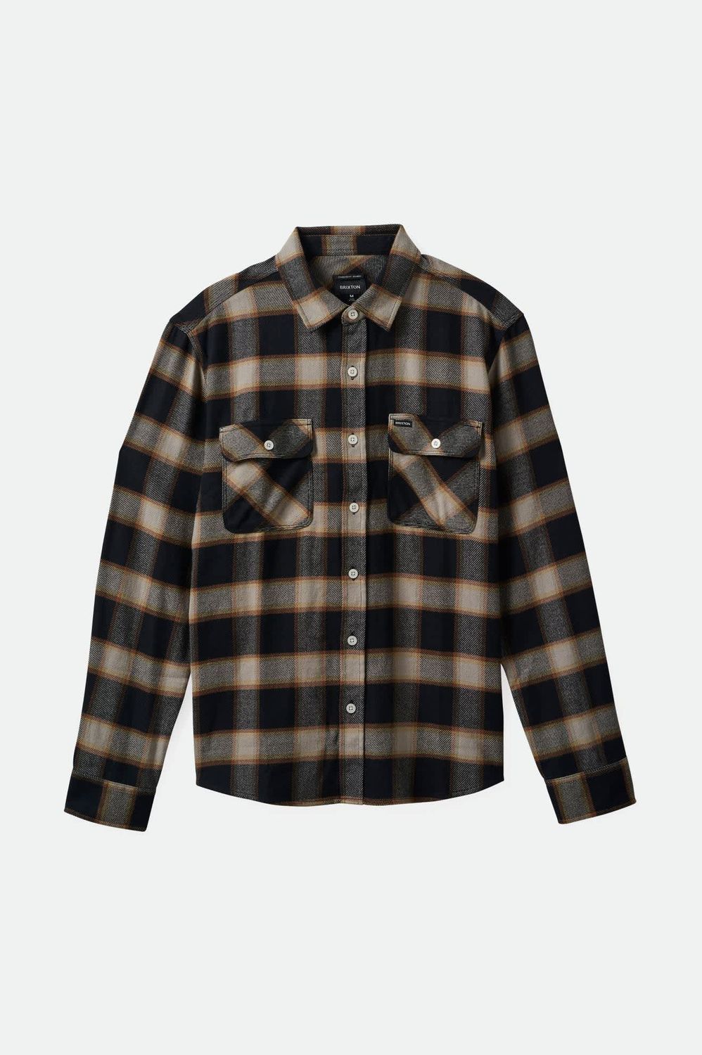 Brixton Men Bowery LS  Flannel - Black/Cream