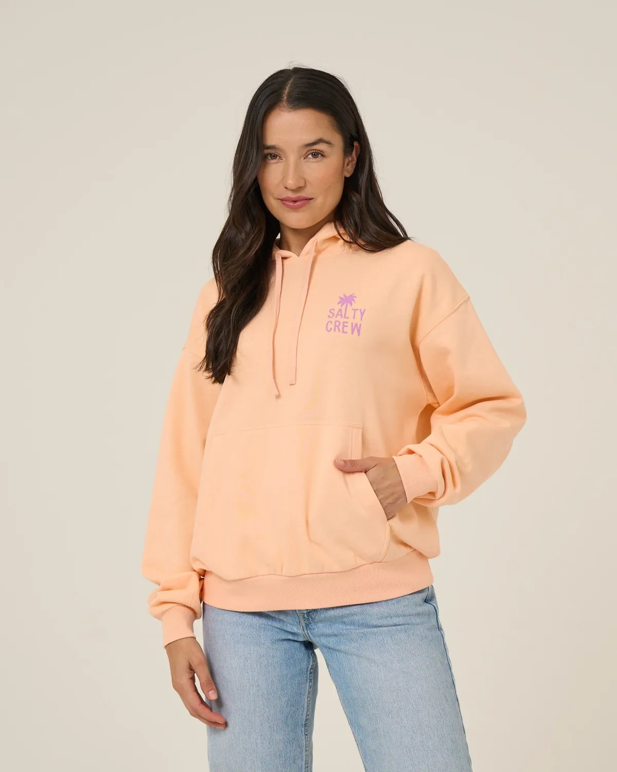 Salty Crew W Rise &amp; Smile Hoodie- Apr