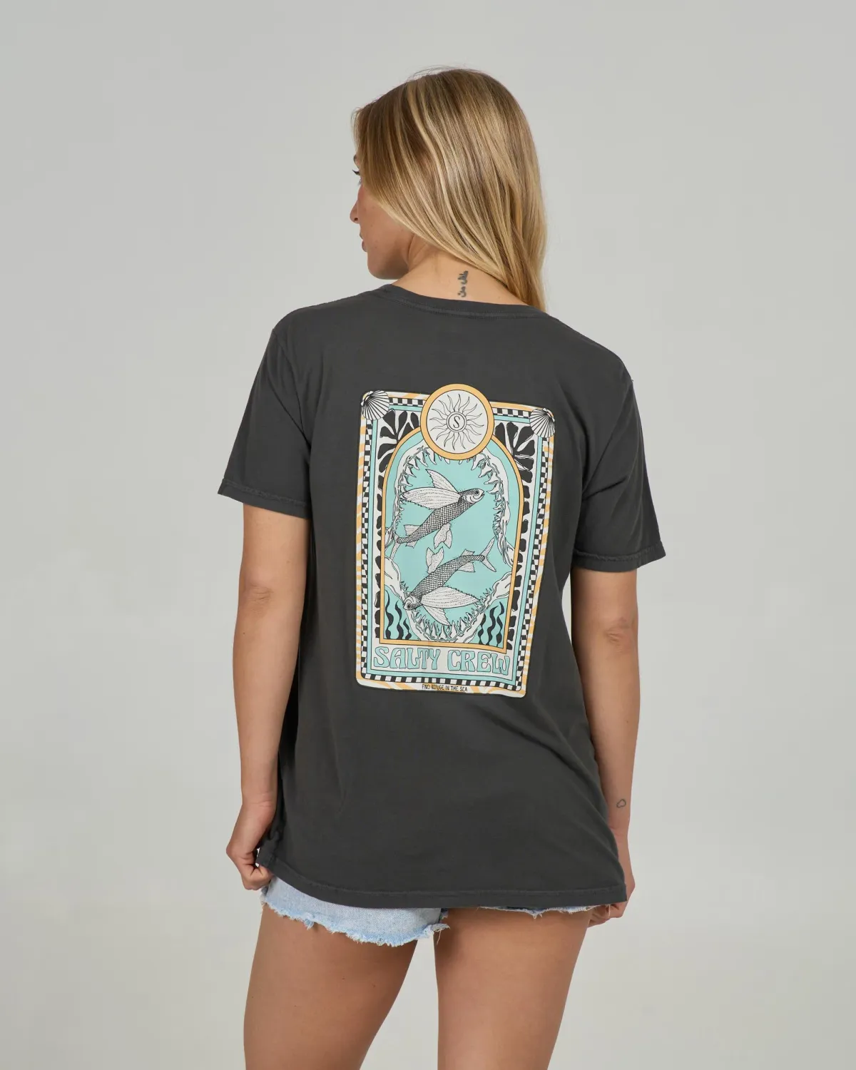 Salty Crew Women Zodiac BF Tee - Charcoal