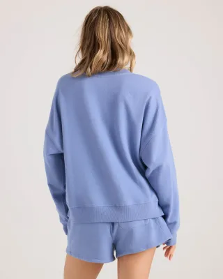 Volcom Lived In Fleece Henley - Horizon Blue