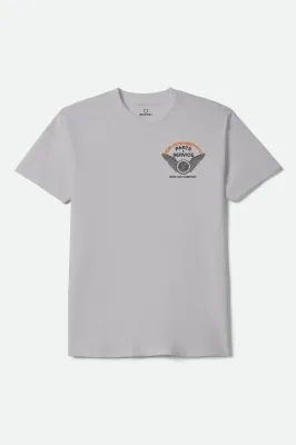Brixton Leeway SS Tee - Pebble Stone