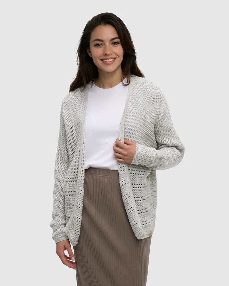 Tentree W  Iris Cardigan Lt grey